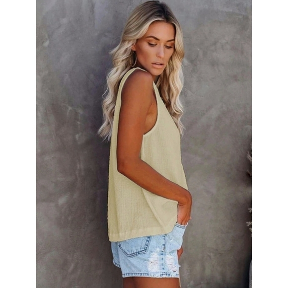 🌸 Eileen Fisher | 100% Linen Airy Tank Top L‎ - Picture 1 of 10